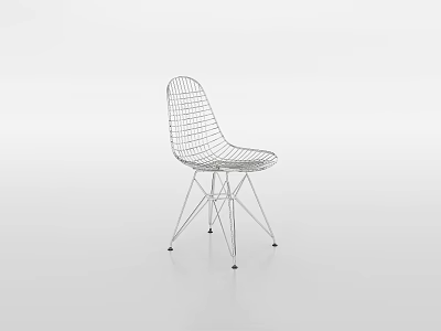 Modern Leisure Chair With Metal Wire Frame Slender Legs And Minimalist Design 3d model