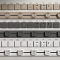 Modern switch socket combination mobile track socket switch panel 3d model