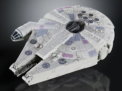 Detailed Millennium Falcon Spaceship Model With Cockpit Engine And Surface Details 3d model