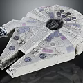 Detailed Millennium Falcon Spaceship Model With Cockpit Engine And Surface Details