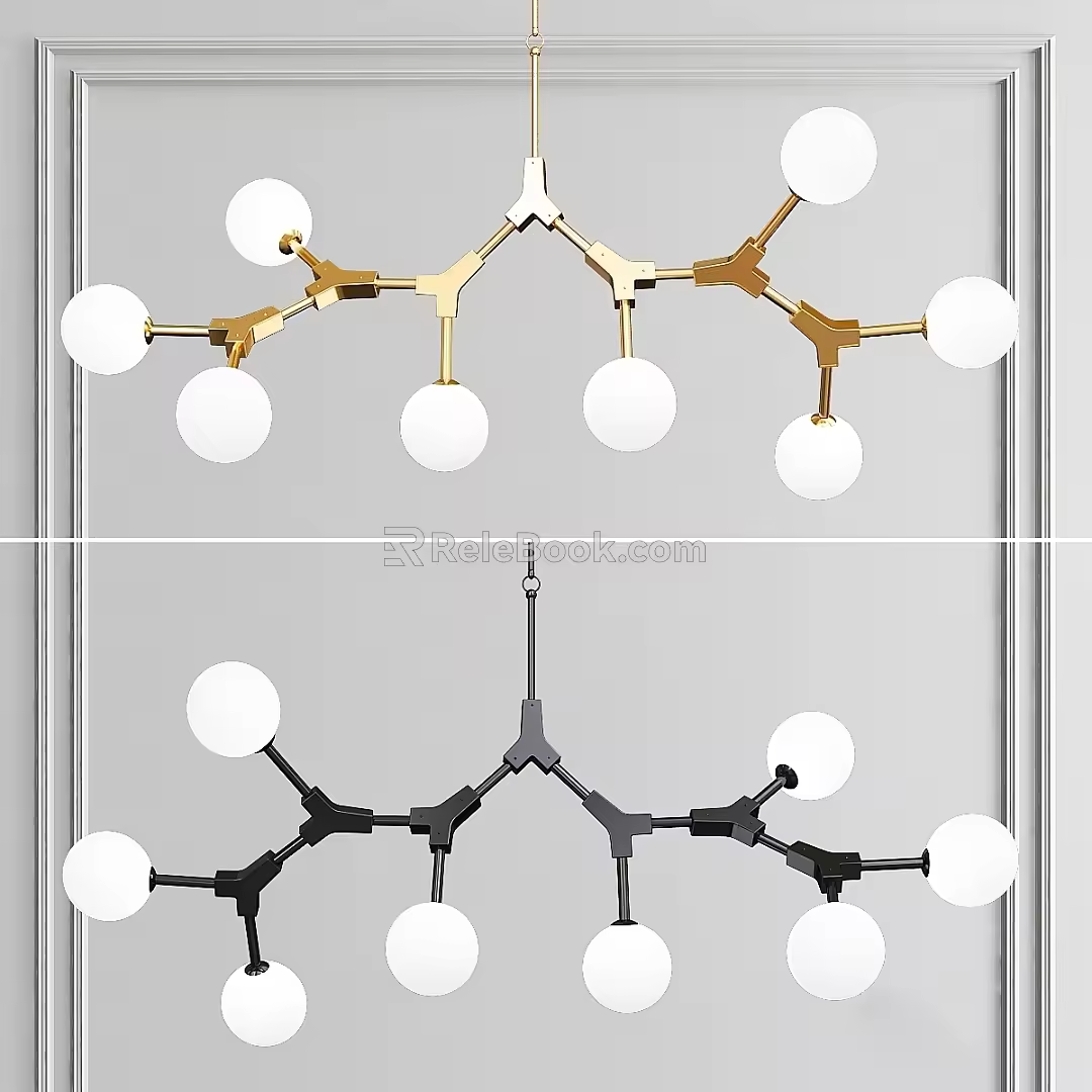 Modern Chandelier Gloss Led Lamp Chandelier 3d model