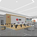 Huawei Authorized Digital Store Interior With Mobile Phones On Wooden Display Tables And Bright Lighting