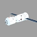 Orbital Space Station Module With Solar Panels And White Exterior Structure 3d model