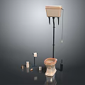 Essential Bathroom Living Supplies Including Toilet Small Bottles And Paper Holder