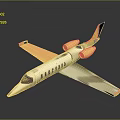 Modern White And Yellow Airplane Model With Yellow Engines And Black Tail