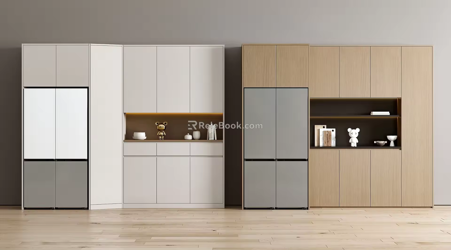 Modern Sideboard Refrigerator Combination 3d model