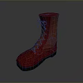Fashionable Red Lace Up Boots With Tall Shaft And Classic Design