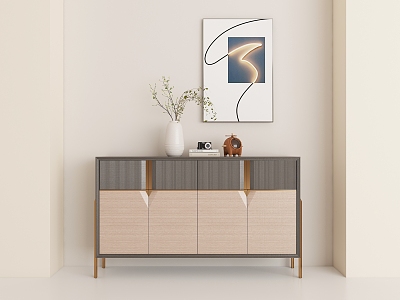 Modern Light Luxury End View Cabinet 3d model