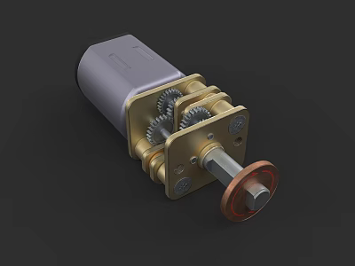 Industrial Equipment Precision Gear Motor With Metal Gears Shaft And Brass Components 3d model