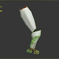Modern White And Red Prosthetic Leg With Mechanical Structure And Detailed Patterns 3d model