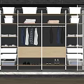Modern Open Wardrobe Design With Shelves Drawers Hanging Clothes And Shoes Storage