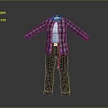 Casual Daily Clothing Outfit With Plaid Shirt White T-shirt And Dark Pants