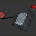 Household Liquid Bottles With Red Caps And Printed Labels For Daily Use