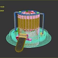 Futuristic Golden Sci Fi Mechanical Device With Cylindrical Vented Body And Base Panel