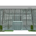 Modern Office Building With Glass Facade Contemporary Design Entrance Area And Landscaped Courtyard