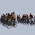 Group of People Riding Bicycles Together in Outdoor Environment