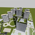 Modern High Rise Residential Complex With Green Spaces And Surrounding Roads