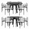 Dining table and chair combination 3d model