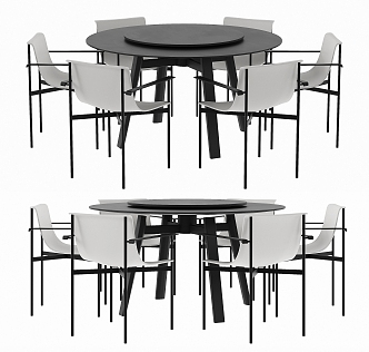 Dining table and chair combination 3d model