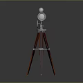 Beautiful Natural Scenery Observed Through Silver Telescope on Red Tripod
