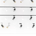 Modern Track Mounted Downlights And Spotlights In Various Styles And Colors