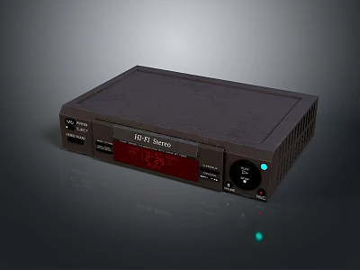DVR Micro Digital Recorder With Red Display Screen Control Buttons And Green Indicator Light 3d model