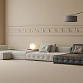 Modern Multiplayer Sofa Floor Lamp Corner Sofa 3d model