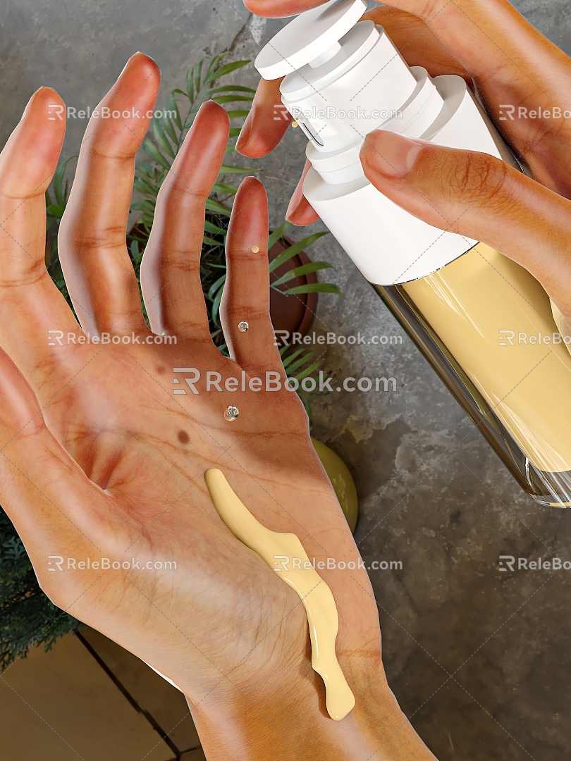 Cosmetics Skin Care Essence Hand 3d model