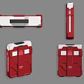 Two Hardware Tools Storage Cases in Red and White Design by CASO for Durable Use 3d model