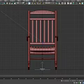 Wooden Rocking Chair With Slatted Backrest Armrests And Curved Rocking Base