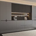 Modern Minimalist Built In Sideboard Cabinet With Ambient Lighting And Functional Large Storage Design