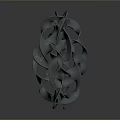 Gray Spiral Abstract Sculpture Three Dimensional Modern Geometric Art 3d model
