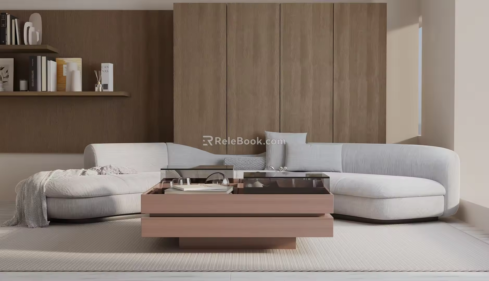 Modern three-seat sofa 3d model