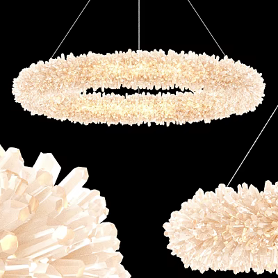 Elegant Circular Crystal Chandelier With Sparkling Crystals And Warm Glowing Light Fixture 3d model