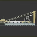 Industrial Port Crane Machinery With Yellow Metal Arms And Platform Structure
