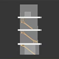 Modern Staircase Connecting Multiple Floors In White Architectural Model With Platforms
