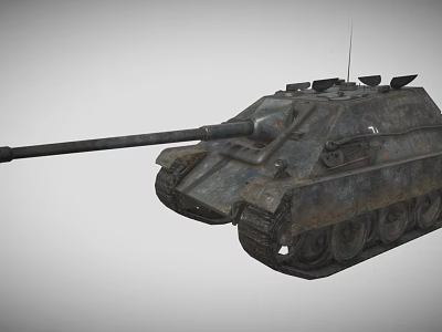 Vintage Military Tank With Long Barrel And Rustic Metal Exterior Details 3d model