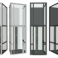 Modern Glass Elevator Designs With Different Color Frames And Interior Styles 3d model