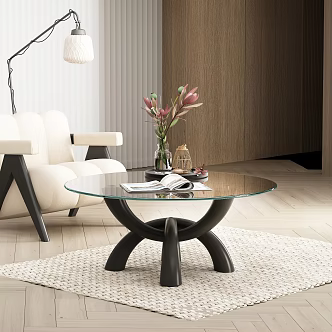 Jane Europe modern glass tea table 3d model