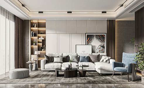 modern living room 3d model