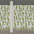 Modern Interior Partition Design With Vertical Green Plant Decorations And Metal Frame Structure