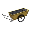 Yellow Single Wheel Wheelbarrow With Metal Frame Solid Tire For Gardening 3d model