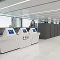 Smart Service Hall With Modern Self-service Devices And Entry Registration Kiosks