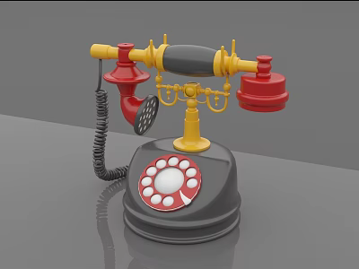 vintage phone vintage phone 3d model