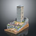 Tower defense sentry tower air defense watchtower observatory tower loft 3d model