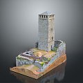 Tower defense sentry tower tower air defense watchtower observatory observatory observatory tower loft 3d model