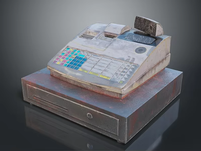 Practical Cash Register With Colorful Keyboard And Secure Drawer For Daily Use 3d model