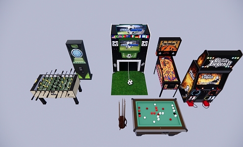 video game city equipment 3d model