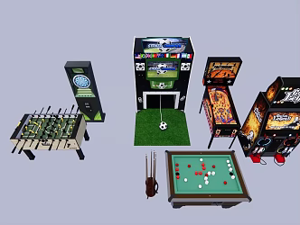 video game city equipment 3d model