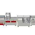 Industrial Equipment Assembly Line Workbench with Metal Frame Red Cabinets Wheels and Efficient Workspace Design